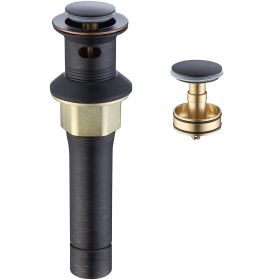 Pop-Up Drain Stainless Steel With Overflow Anti-Clogging For Vessel Sink Lavatory Vanity Sink Drain With Strainer Basket, Oil Rubbed Bronze (Option: 1)